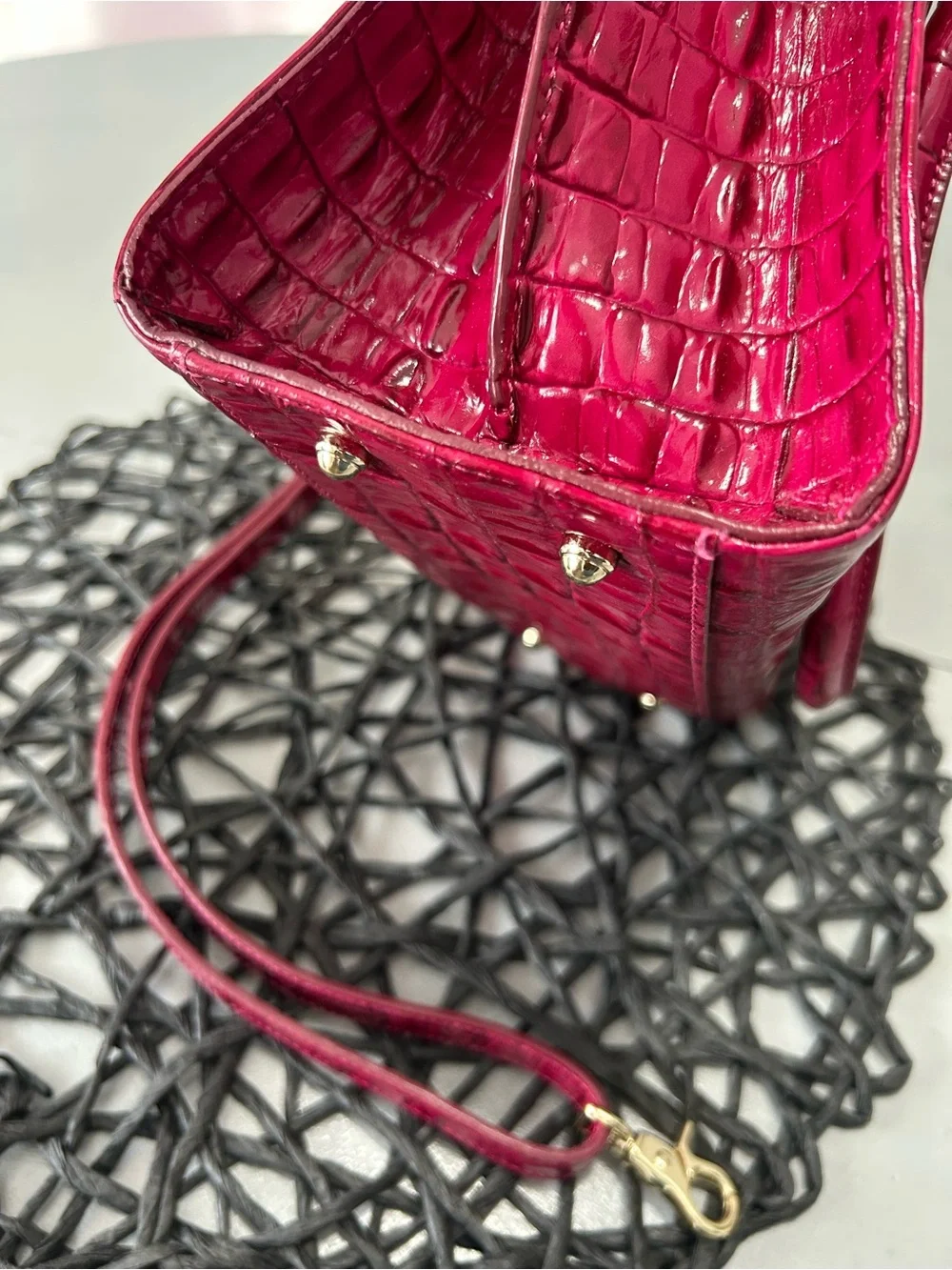 Brahmin La Scala Mini Priscilla Satchel Fuchsia Pink